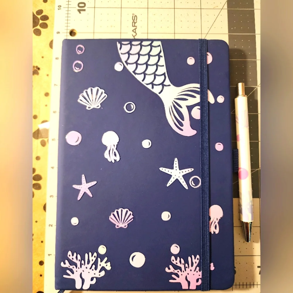 Mermaid Themed Blue Journal with Pen